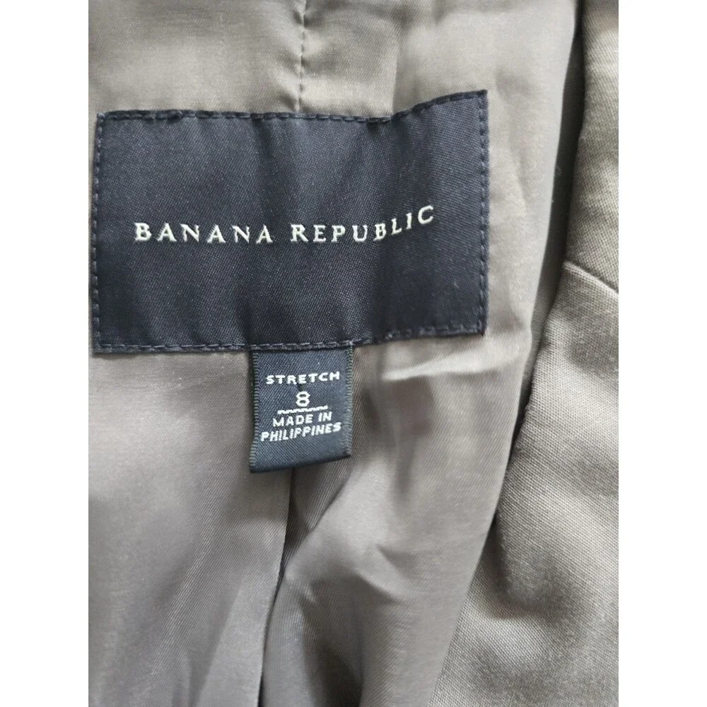Banana Repiblic Sz 8 Light Gray Cotton Blend 2 Button Work Career Blazer